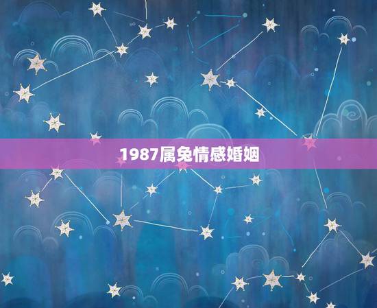 1987属兔情感婚姻，1987年属兔的女人对婚姻一般是怎么想的