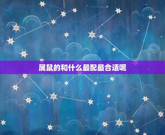 属鼠的和什么最配最合适呢，鼠的更佳配偶属相