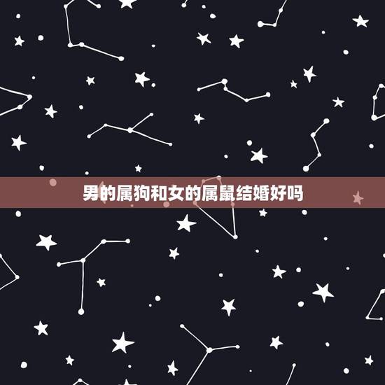 男的属狗和女的属鼠结婚好吗，男属狗和女属鼠相配婚姻如何