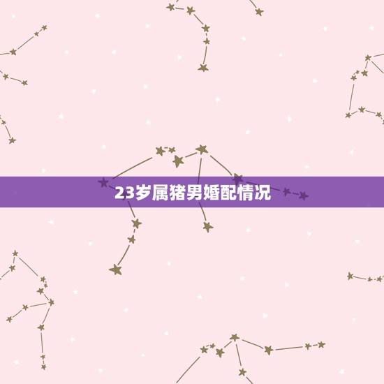 23岁属猪男婚配情况，属猪的男人和属什么的女人最相配