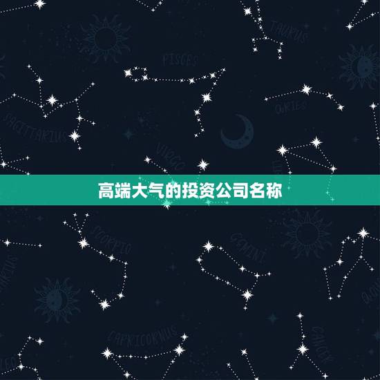 高端大气的投资公司名称，高端大气的投资公司名称大全