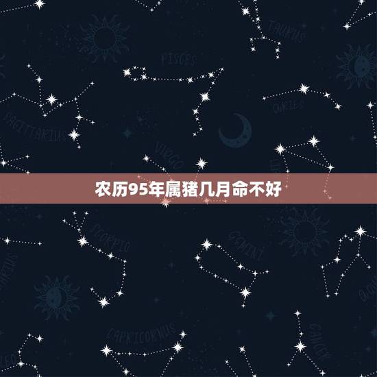 农历95年属猪几月命不好,1995年属鼠猪的犯几月 农历95年属猪几月命不好,1995年属鼠猪的犯几月