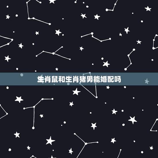 生肖鼠和生肖猪男能婚配吗,生肖猪和生肖鼠配吗? 生肖鼠和生肖猪男能婚配吗,生肖猪和生肖鼠配吗?