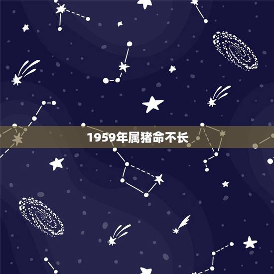 1959年属猪命不长，五九年属猪什么命