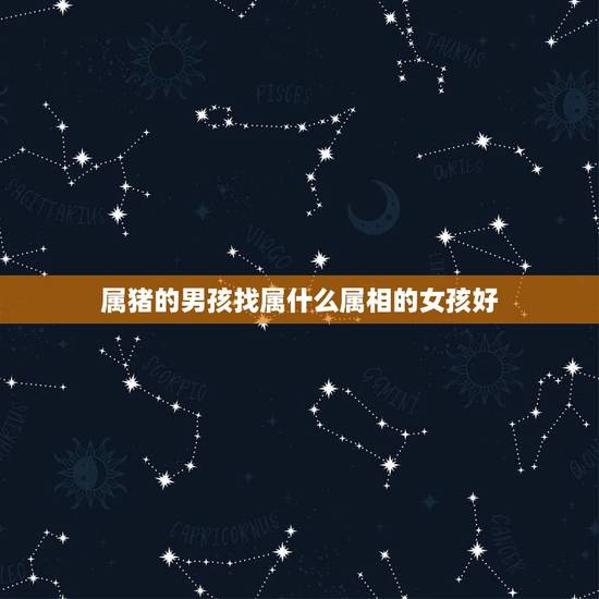 属猪的男孩找属什么属相的女孩好，属猪的最适合找属什么的