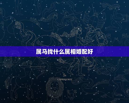 属马找什么属相婚配好，属马的和什么属相最配
