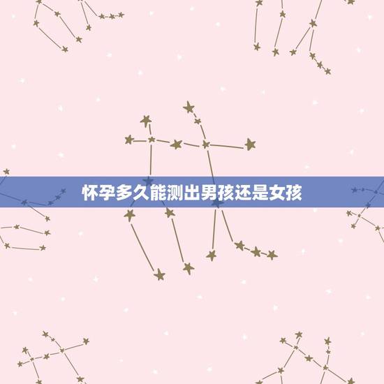 怀孕多久能测出男孩还是女孩，多久可以看是男孩还是女孩