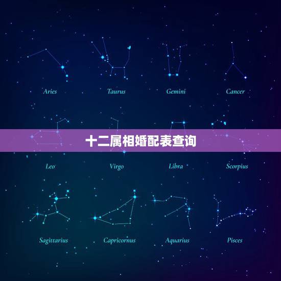 十二属相婚配表查询，生肖配对查询表