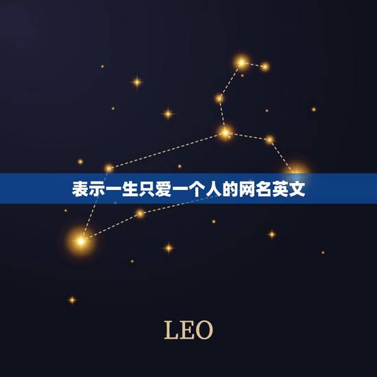 表示一生只爱一个人的网名英文，一生只爱一个人，用英文怎么说