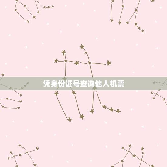 凭身份证号查询他人机票，用身份证查询已定机票信息