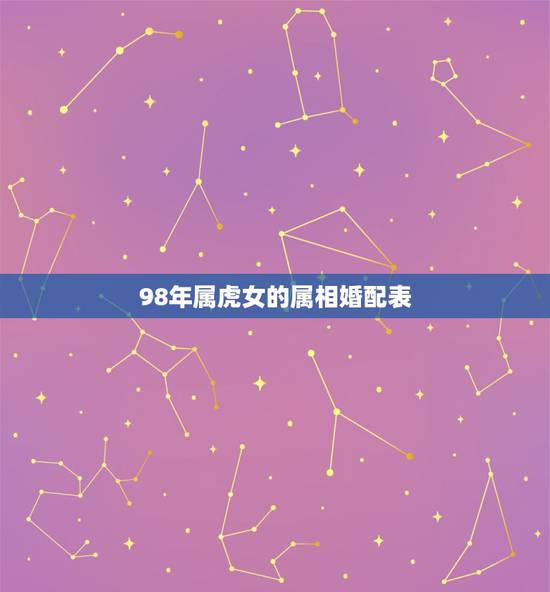 98年属虎女的属相婚配表，98年属虎女配什么生肖更好