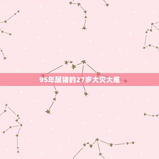 95年属猪的27岁大灾大难，83年属猪的灾难年