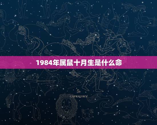 1984年属鼠十月生是什么命，1984年十月二十八属鼠人是什么命？