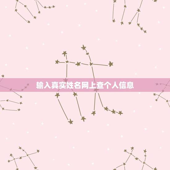输入真实姓名网上查个人信息,个人信息怎么查? 输入真实姓名网上查个人信息,个人信息怎么查?
