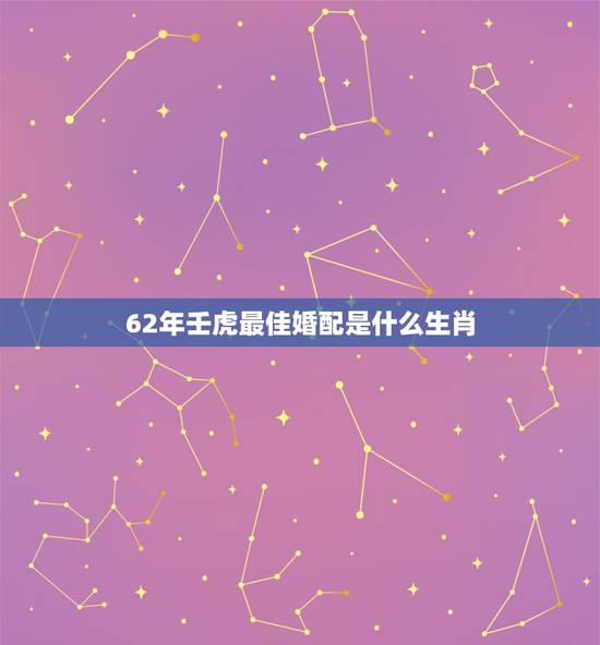 62年壬虎最佳婚配是什么生肖，生肖配对：属虎的和什么属相最配
