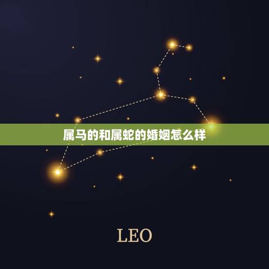 属马的和属蛇的婚姻怎么样，属马的女，属蛇的男婚姻像配吗