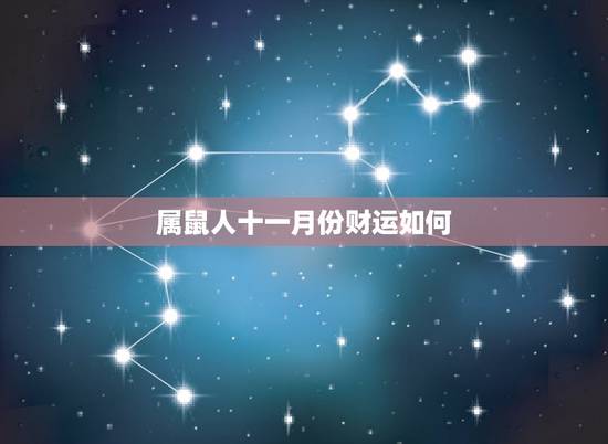 属鼠人十一月份财运如何，属鼠人今年每月运势