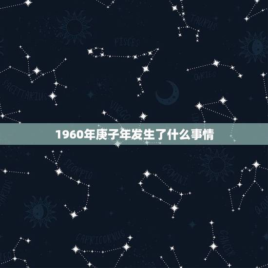 1960年庚子年发生了什么事情，中国庚子年大事件