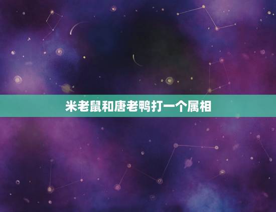 米老鼠和唐老鸭打一个属相，米老鼠与唐老鸭打一生肖