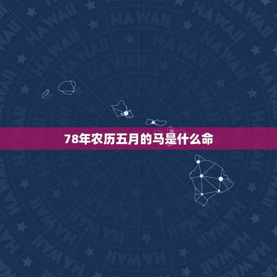 78年农历五月的马是什么命,78年属马是什么命 78年农历五月的马是什么命,78年属马是什么命