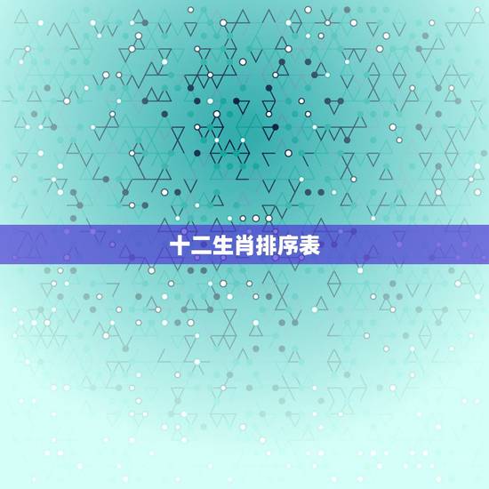 十二生肖排序表,十二生肖先后的排行顺序? 十二生肖排序表,十二生肖先后的排行顺序?
