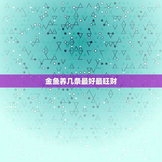 金鱼养几条最好最旺财，养鱼养招财适合养几条好？