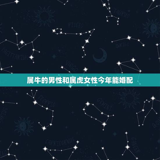 属牛的男性和属虎女性今年能婚配,1997年属牛的男的和1998年属虎的 属牛的男性和属虎女性今年能婚配,1997年属牛的男的和1998年属虎的