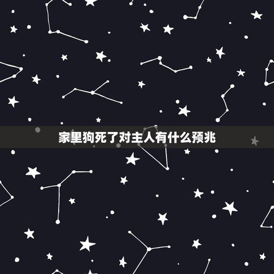 家里狗死了对主人有什么预兆，狗狗临死前会有哪些征兆？
