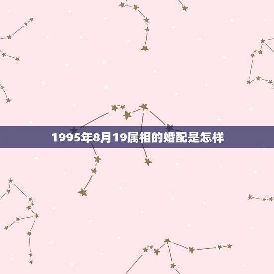 1995年8月19属相的婚配是怎样，95年属猪的和什么属相最配