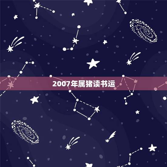 2007年属猪读书运，2007属猪的是什么命