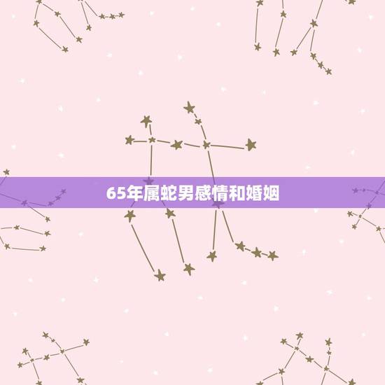 65年属蛇男感情和婚姻，属蛇男桃花运