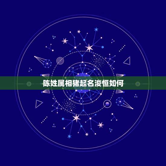 陈姓属相猪起名浚恒如何，属猪取什么名字好，简单点，姓陈