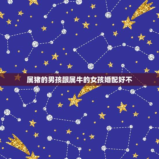 属猪的男孩跟属牛的女孩婚配好不，属猪男和属牛女配吗