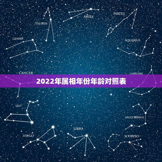 2022年属相年份年龄对照表，2022 年属相年龄对照表