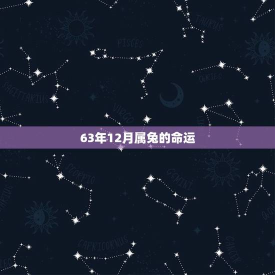 63年12月属兔的命运，1975年属兔人的命运