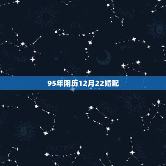 95年阴历12月22婚配，95年属猪最佳婚配属相