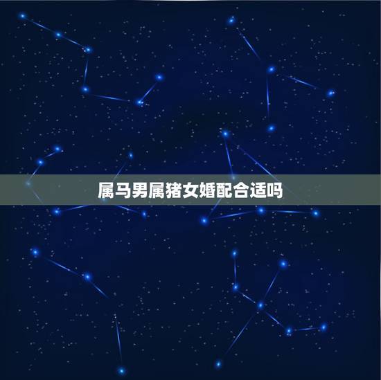 属马男属猪女婚配合适吗，属马的男生和属猪的女生配吗？