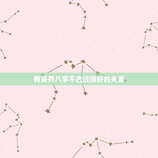 有没有八字不合过得好的夫妻,有没有八字不合婚姻阻力大,婚姻不长久的过的 有没有八字不合过得好的夫妻,有没有八字不合婚姻阻力大,婚姻不长久的过的