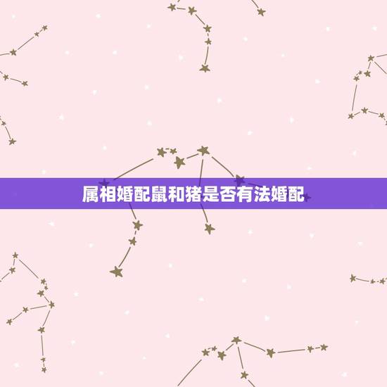 属相婚配鼠和猪是否有法婚配，属猪与属鼠相配吗