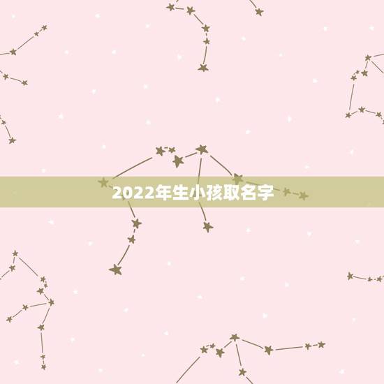 2022年生小孩取名字，2022起名男孩