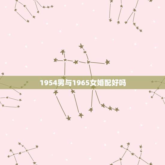 1954男与1965女婚配好吗，1965年出生的女与什么生肖的人相配