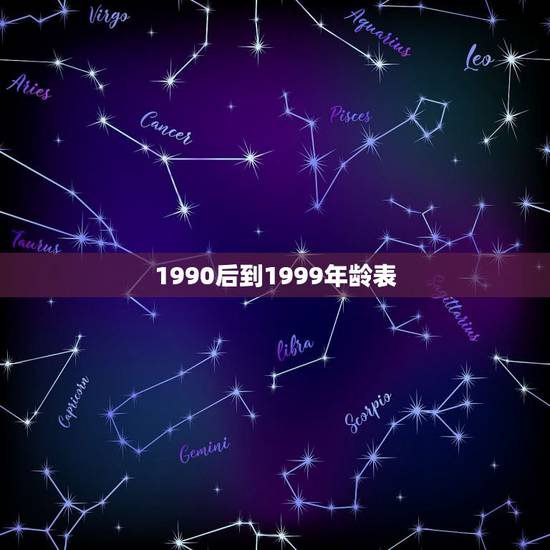 1990后到1999年龄表，90后岁数的年龄图片