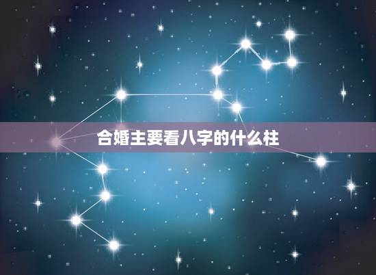 合婚主要看八字的什么柱,看八字以日柱为主,为什么合婚则以年柱为主 合婚主要看八字的什么柱,看八字以日柱为主,为什么合婚则以年柱为主