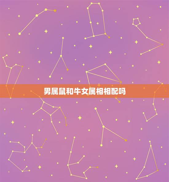 男属鼠和牛女属相相配吗，男属牛女属鼠婚配好吗
