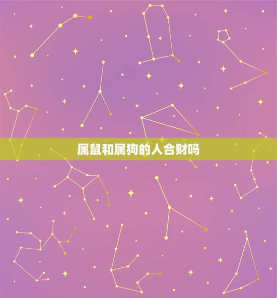 属鼠和属狗的人合财吗，属鼠和属狗的合不合