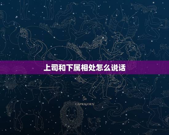 上司和下属相处怎么说话，职场中，你觉得上司该如何与下属相处？