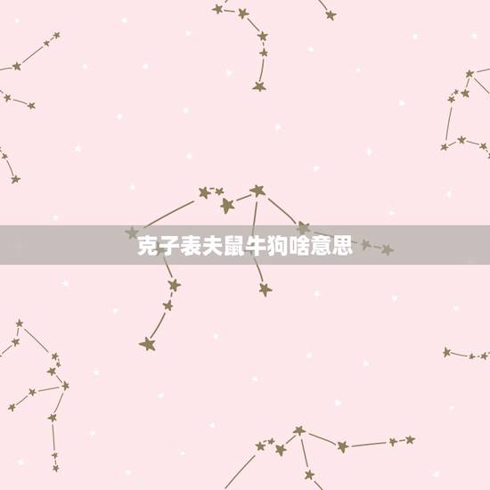 克子表夫鼠牛狗啥意思,“克子表夫”是什么意思? 克子表夫鼠牛狗啥意思,“克子表夫”是什么意思?