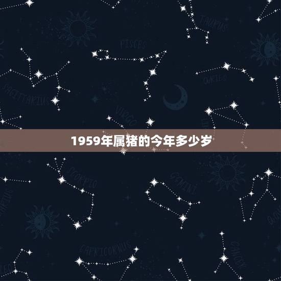 1959年属猪的今年多少岁，属猪的今年多大