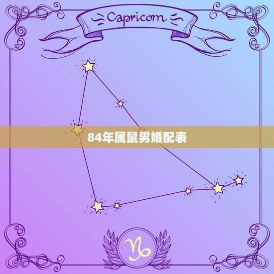 84年属鼠男婚配表，84年属鼠有几次婚姻