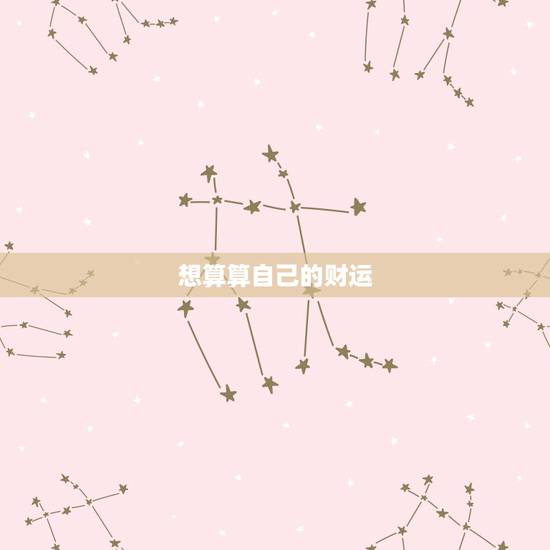 想算算自己的财运，算—算我今年的财运如何？